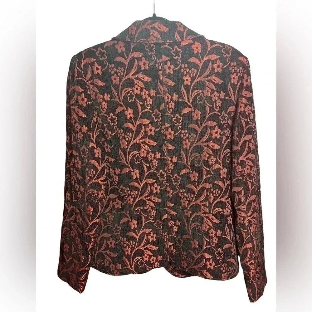 Jared Ross an August Silk Company NWT Brocade Contemporary Blazer Black Size 10 - Picture 2 of 14